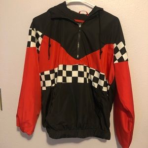 Red & Black Checkered Windbreaker